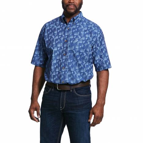 Ariat Mens Tavares Print Stretch Short Sleeve Classic Fit Shirt