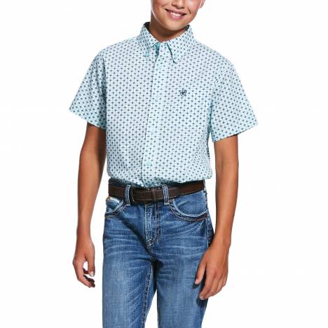 Ariat Kids Reedley Print Stretch Classic Fit Short Sleeve Shirt