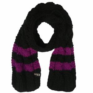 Ariat Ladies FEI Cable Knit Scarf - Black/FEI Purple - One Size