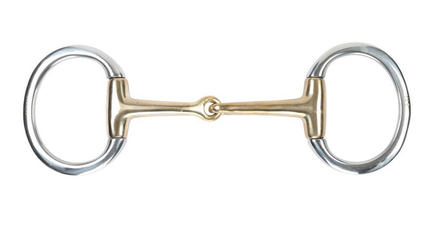 Shires Brass Alloy Flat Ring Jointed Eggbutt Bit