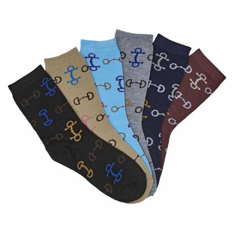 MEMORIAL DAY BOGO: Snaffle Bit Crew Socks - 6 Pack - YOUR PRICE FOR 2