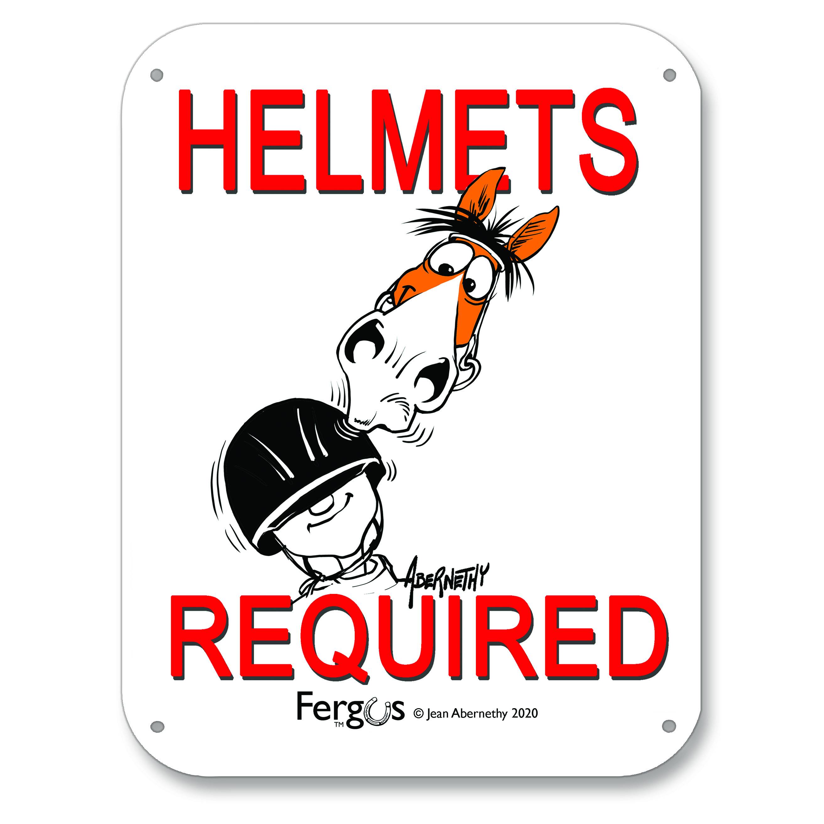 Fergus Barn Sign "Helmet Required"