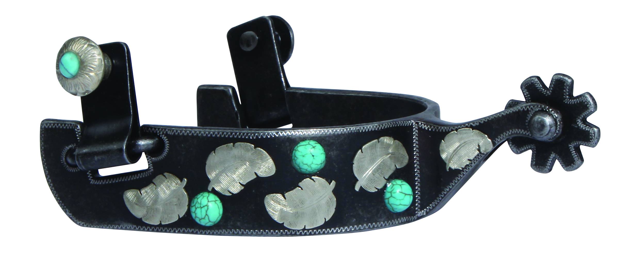 Professionals Choice Turquoise Feather Spurs