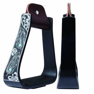 Professionals Choice Turquoise Feather Stirrups