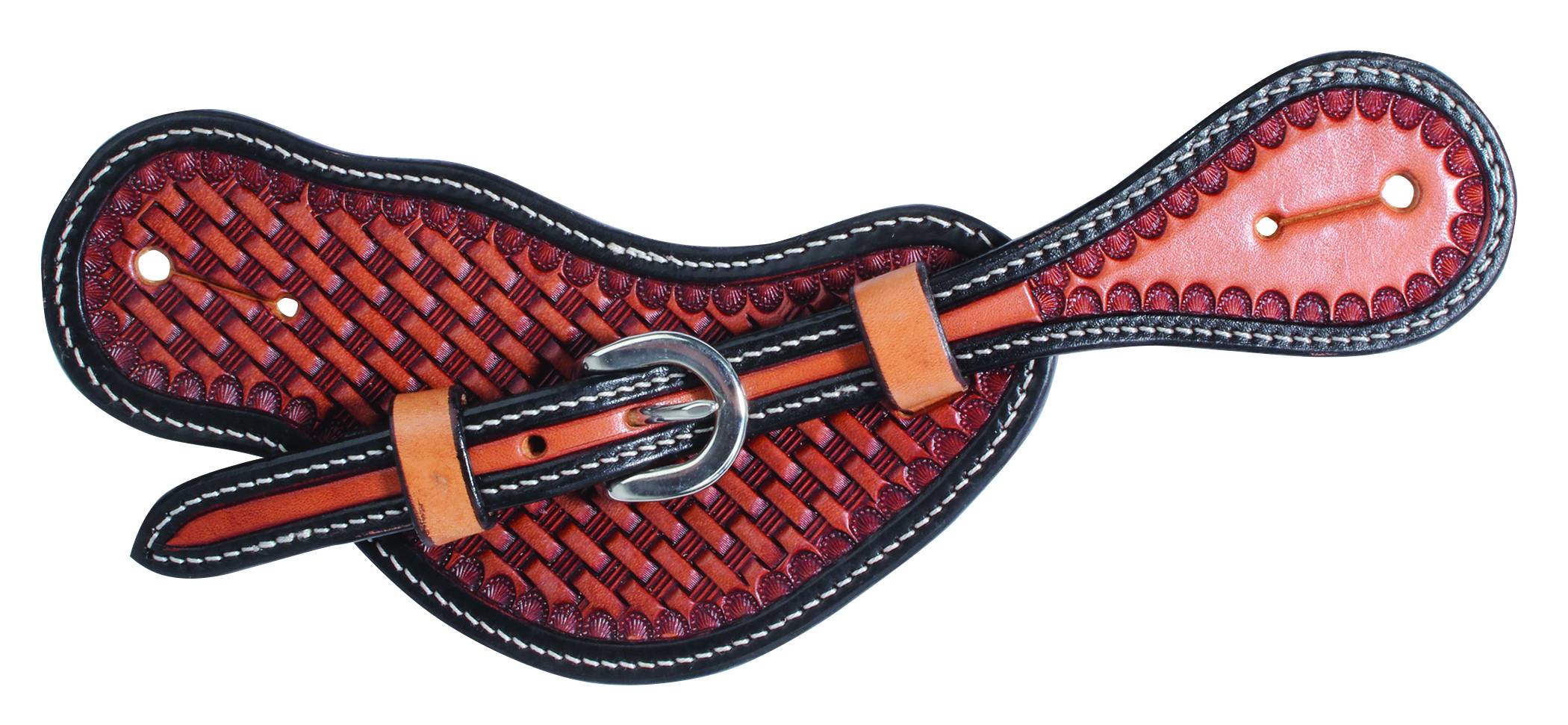 Professionals Choice Mens Basket Weave Spur Straps