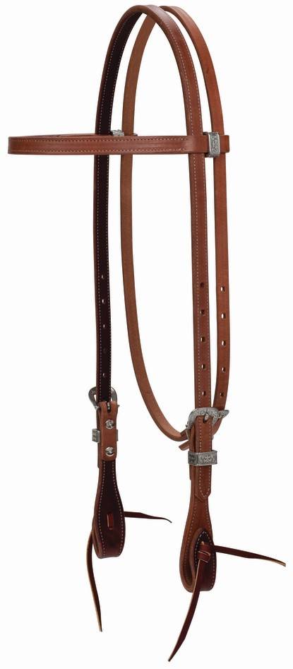 Weaver Synergy Latigo LinedPerformance Headstall withFloral Designer Hardware