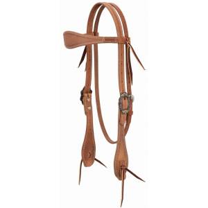 Weaver Rough Out Russet BrowbandHeadstall with Spots