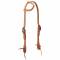 Weaver Rough Out Russet Sliding EarHeadstall with Spots