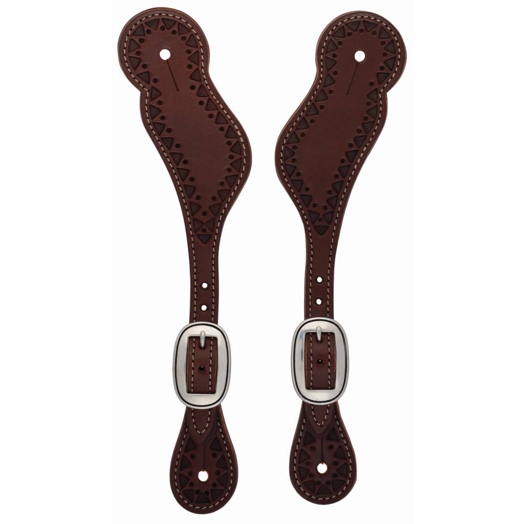Weaver Synergy Hand Tooled MayanSpur Straps with DesignerHardware