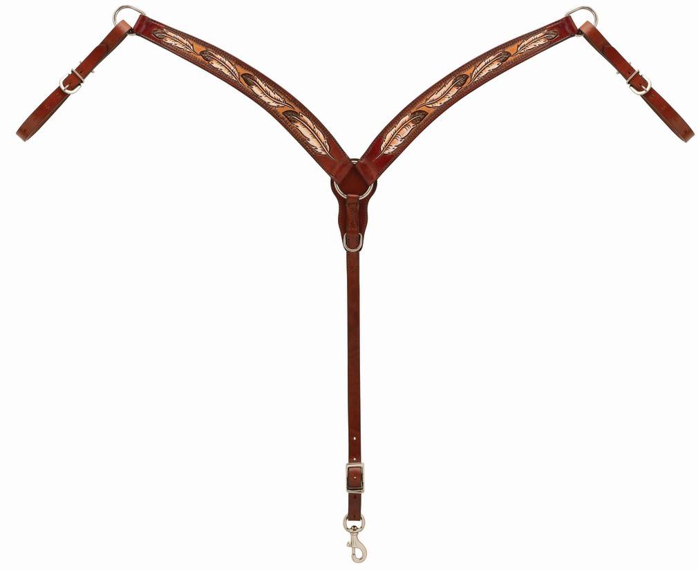 Weaver Leather Turquoise Cross Coco FeatherContoured Breast Collar