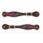 Weaver Ladies Turquoise Cross TwistedFeather Spur Straps