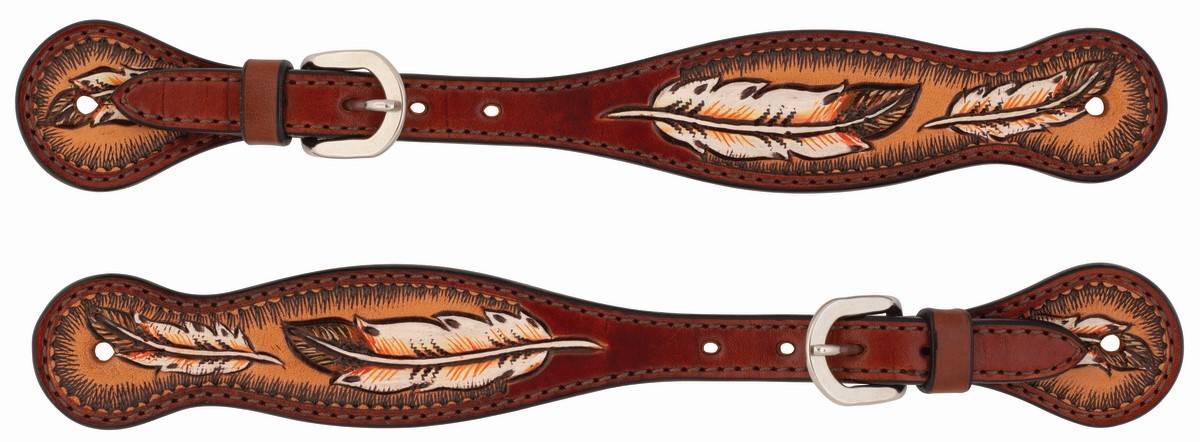 Weaver Leather Mens Turquoise Cross Coco FeatherSpur Straps