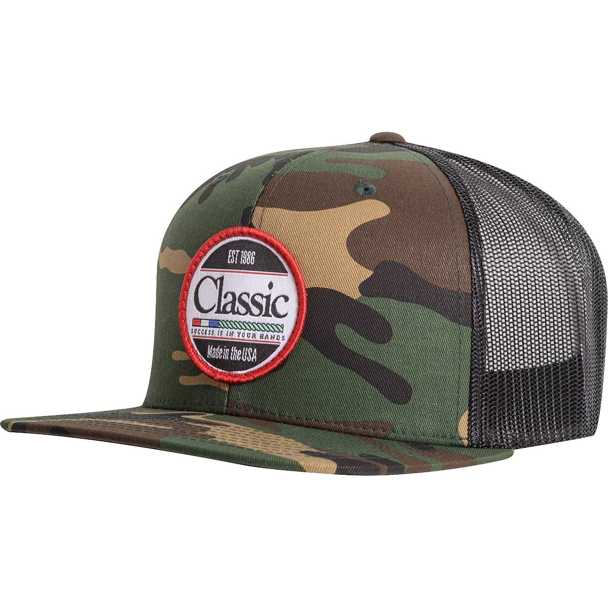 Classic Rope Mens Snapback Mesh Cap with Embroidered Round Logo
