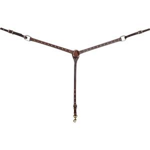 Martin Saddlery Rope Edge Antique Copper Dots Breast Collar