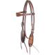 Martin Saddlery Floral Tooled Browband Dyed Edge Headstall
