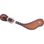 Martin Saddlery Cowboy Mini Basket Tooling with Dyed Edge Spur Straps - Sold as Pair