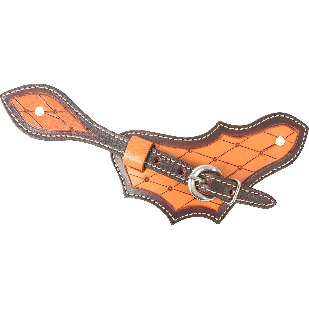 Martin Saddlery Oak Leaf Quilted Tooling Spur Strap - Sold as Pair