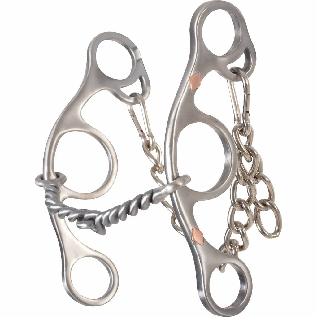 Classic Equine Sherry Cervi Diamond Short Shank Barrel Bit- Twisted Wire Snaffle