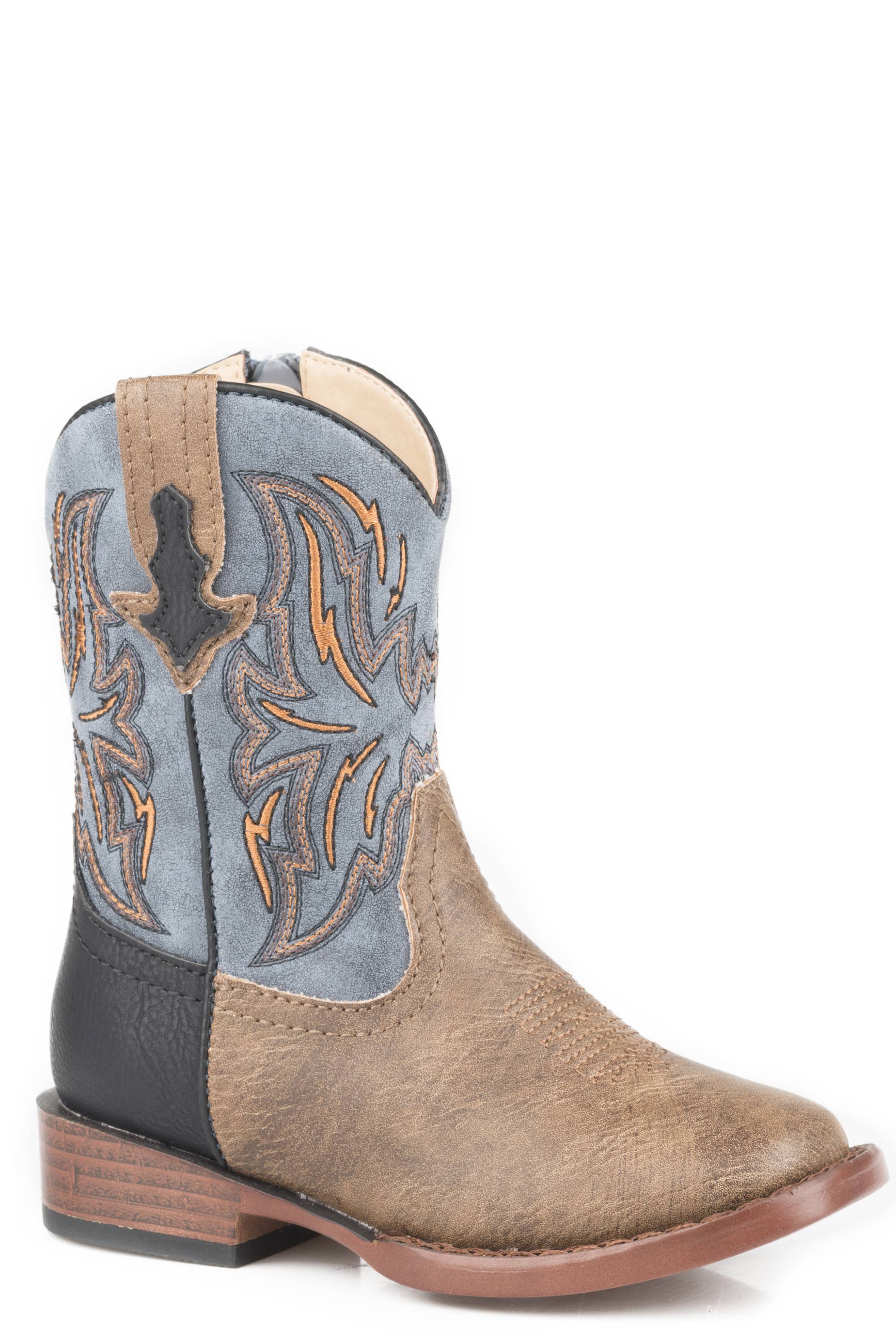 Roper Toddler Tan Vamp with Black Heel Counter Western Boots