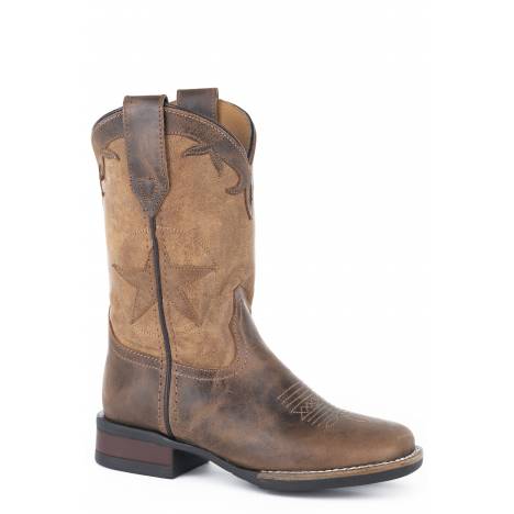 Roper Boys Star Overlay 9" Shaft Oiled Leather Boots