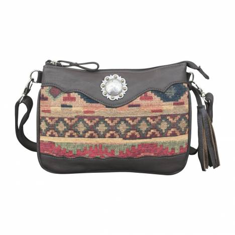 American West Hand Woven Tapestry Multi-Compartment Crossbody Handbag