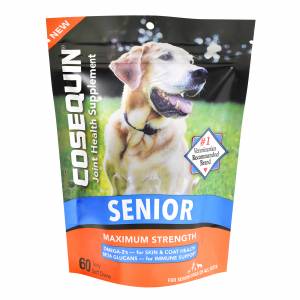 Nutramax Cosequin Senior Joint Health Supplement for Senior Dogs - With Glucosamine, Chondroitin, Omega-3 for Skin and Coat Health and Beta Glucans for Immune Support