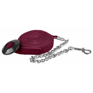 Gatsby Cotton Lunge Line With  Rubber Donut and Chain - 24' x 1 - Burgundy