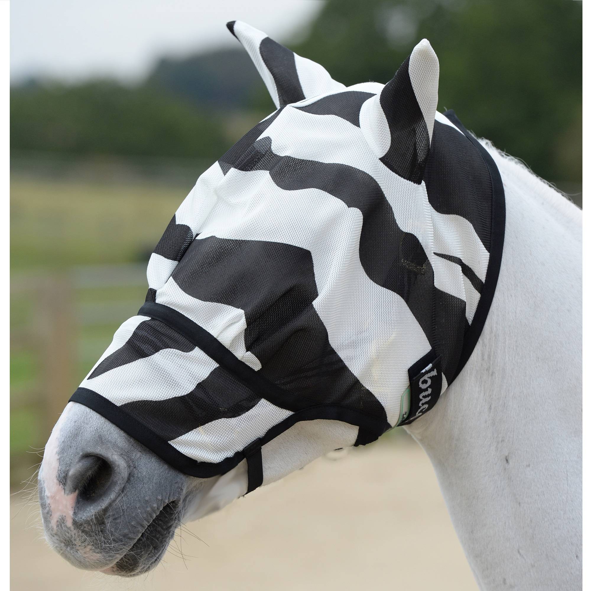 Bucas Zebra Buzz Off Fly Mask Extended Nose - Lg