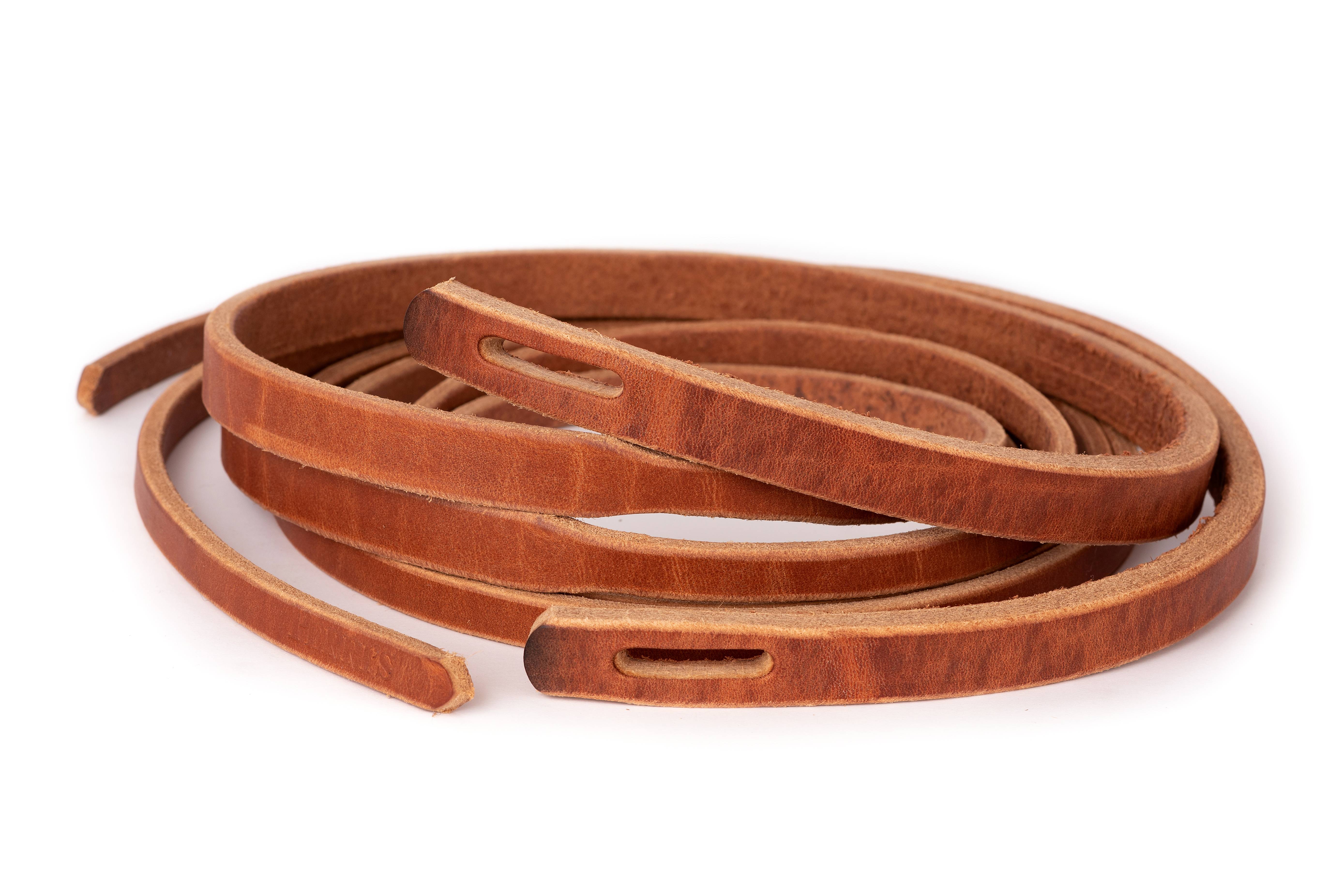 Perris Slot Tapered Leather Western Reins 8ft