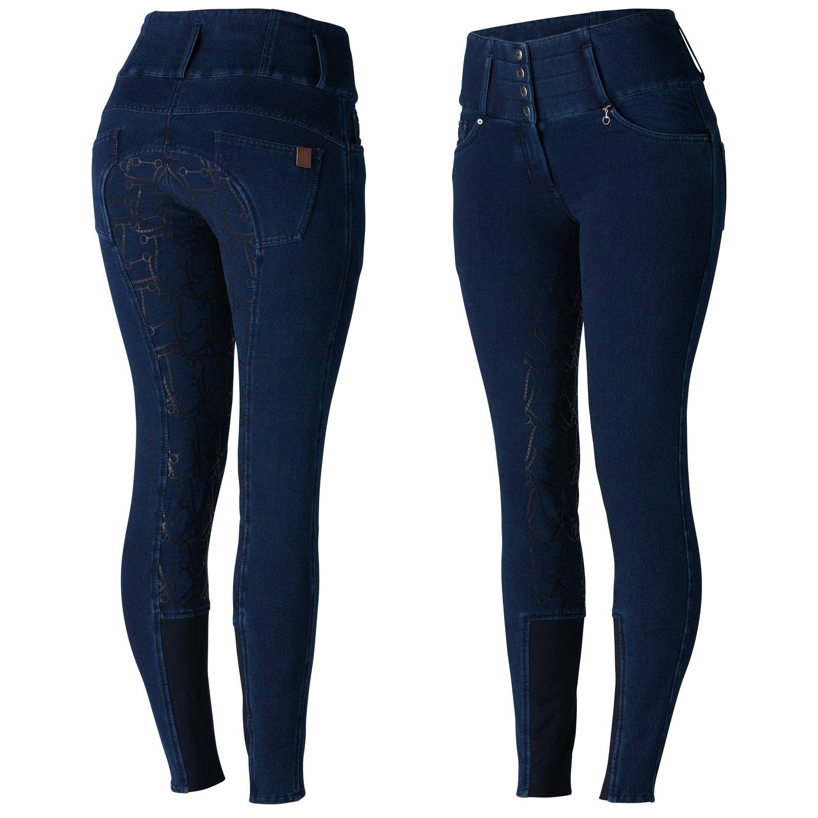 Horze Ladies Kacy Denim Winter Full Seat Breeches