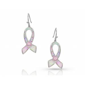 Montana Silversmiths Pink Opal Ribbon Earrings