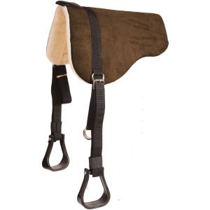 Mustang Faux Suede Bareback Pad with Fleece Bottom and Stirrups
