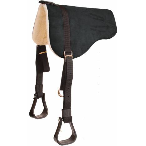 Mustang Faux Suede Bareback Pad with Fleece Bottom and Stirrups