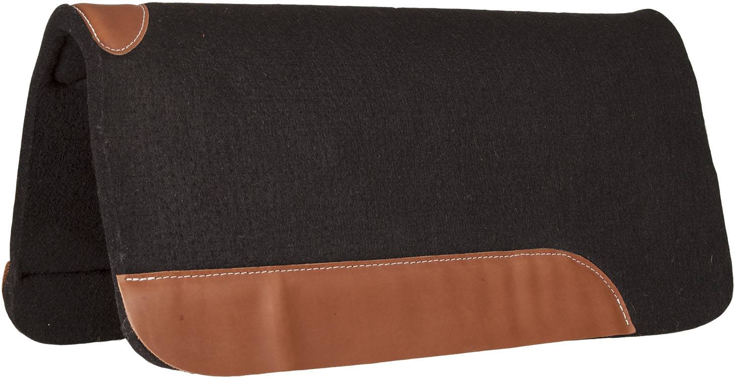 Mustang Black Felt Pad with Top Grain Wear Leathers