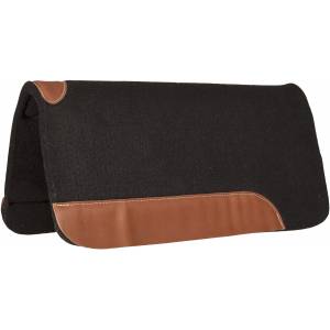 Mustang Black Felt Pad with Top Grain Wear Leathers