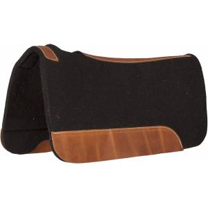 Mustang Contoured Black Felt Pad with Top Grain Wear Leathers