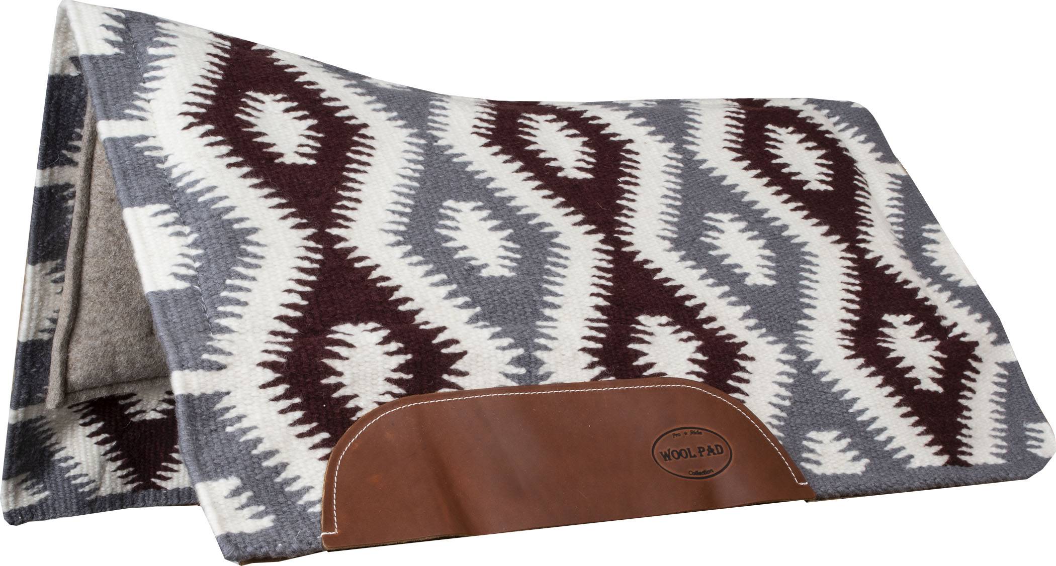 Mustang Tucson Contoured Wool Blanket with Tan Wool Bottom