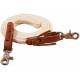 Mustang Flat Poly Braided Roping Reins with Leather Water Loop/Trigger Snap Bit Ends