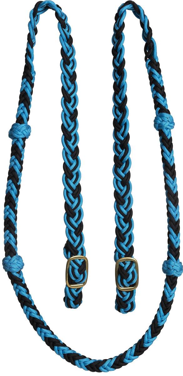 Mustang Cable Knotted Nylon Rein with Solid Brass Conway Buckles