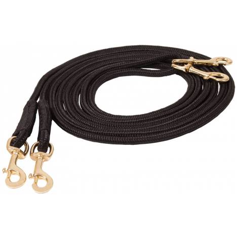 Mustang Braided Draw Rein with Brass Plated Bolt Snaps