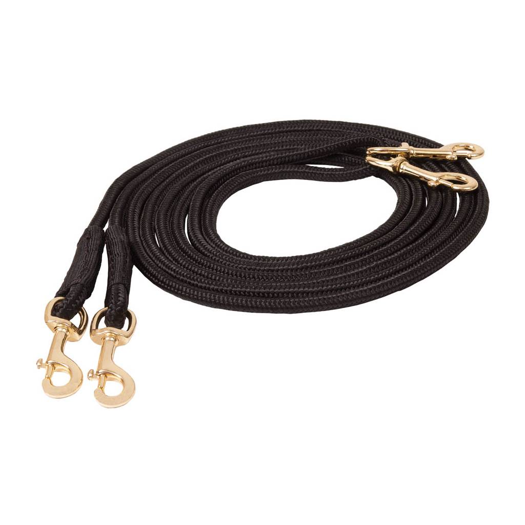 Mustang Braided Draw Rein with Brass Plated Bolt Snaps