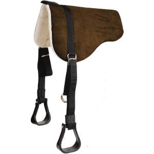 Mustang Faux Suede Bareback Pad with Economy Fleece Bottom and Stirrups