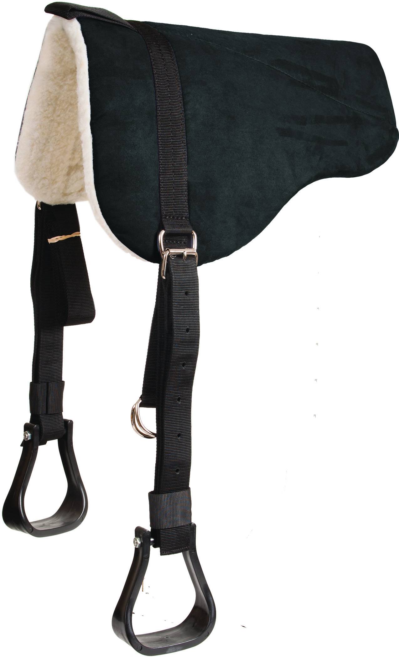 Mustang Faux Suede Bareback Pad with Economy Fleece Bottom and Stirrups