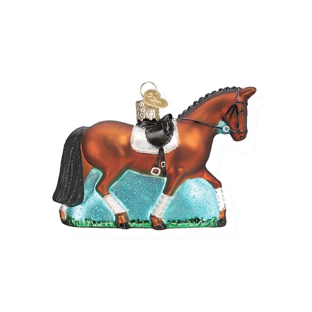 Dressage Horse Glass Ornament