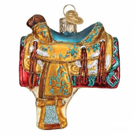 Western Saddle Glass Ornament