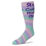 Stay Calm Ride On Striped Tall Socks