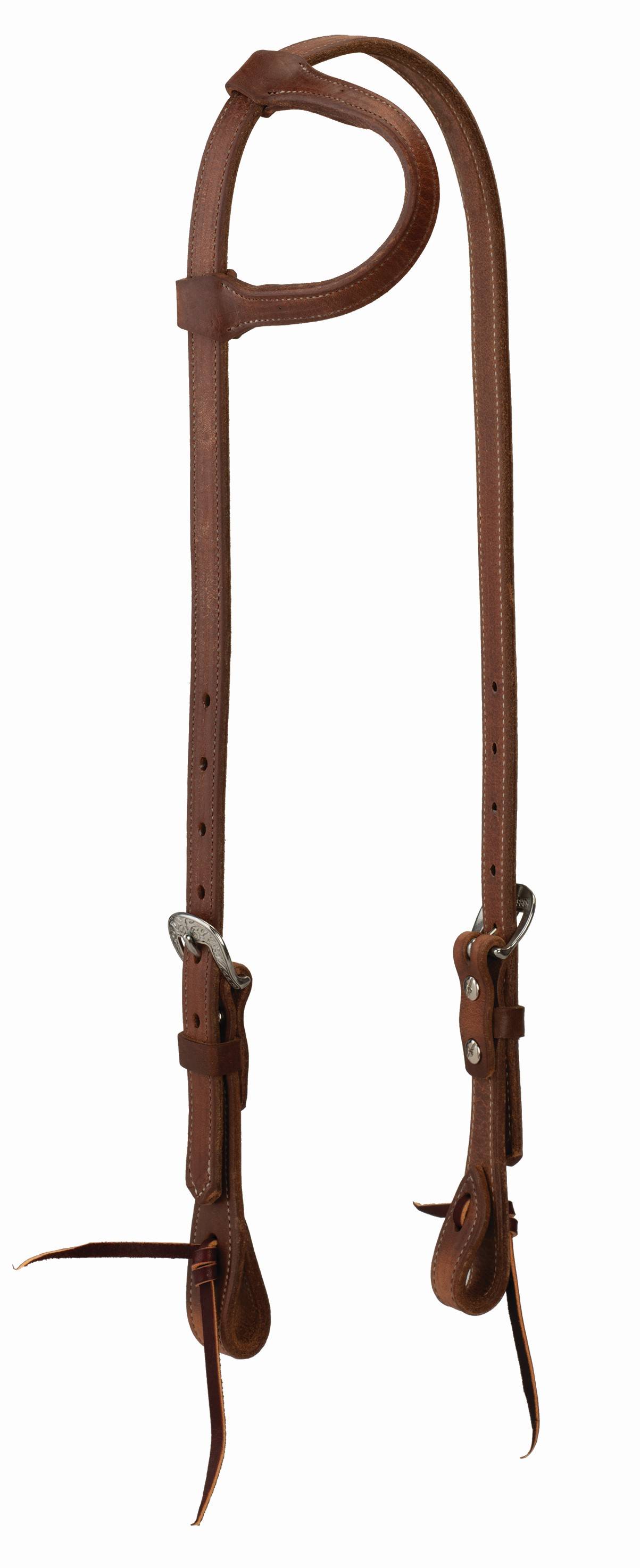 Weaver Synergy Leather Sliding Ear Headstall With Floral Hardware