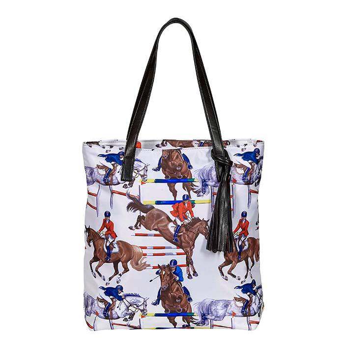 AWST Int'l "Lila" Jumper Pattern Tote Bag with  Tassel