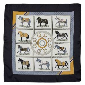 Kelley Horses in Blankets Satin Scarf
