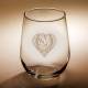 Kelley Horseshoe & Heart Etched Stemless Wine Glass